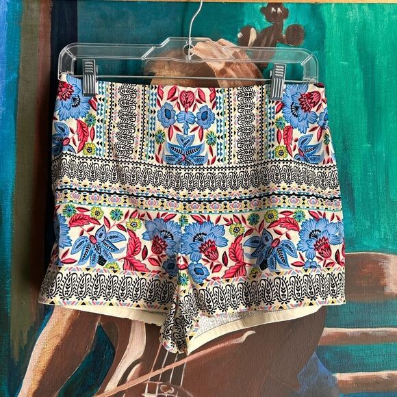 Flying Tomato Anthropologie Boho Multicolor Floral High Waist Women's Shorts M - Picture 2 of 16
